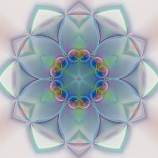 istock Creative mystical mandala. Kaleidoscopic abstract wallpaper. Sacred geometry digital painting art. Ethnic fractal artwork. Symmetric stylish graphic design pattern. Good for print on fabric or canvas. 963805374