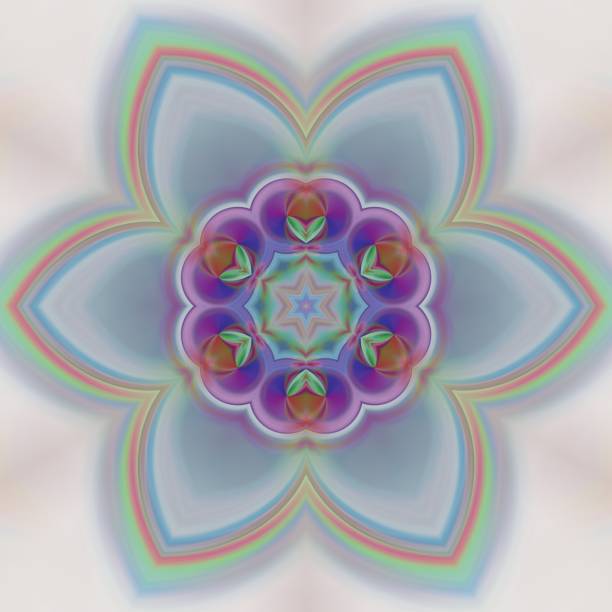 istock Creative mystical mandala. Kaleidoscopic abstract wallpaper. Sacred geometry digital painting art. Ethnic fractal artwork. Symmetric stylish graphic design pattern. Good for print on fabric or canvas. 963805394