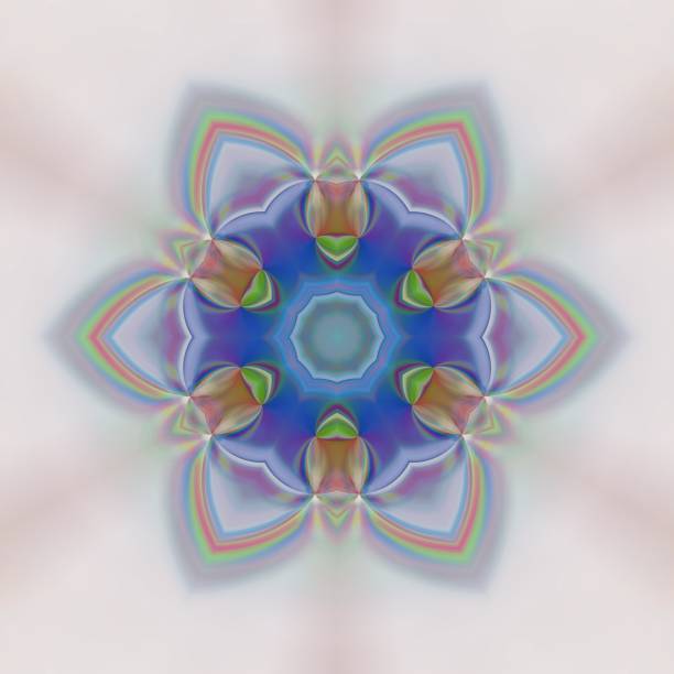 istock Creative mystical mandala. Kaleidoscopic abstract wallpaper. Sacred geometry digital painting art. Ethnic fractal artwork. Symmetric stylish graphic design pattern. Good for print on fabric or canvas. 963805398