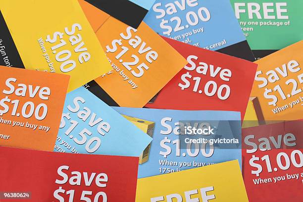 Colorful Coupons Stock Photo - Download Image Now - Coupon, Paper, Color Image
