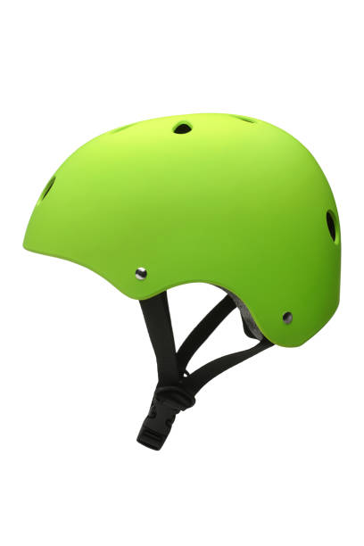 green schutzhelm - sports helmet stock-fotos und bilder