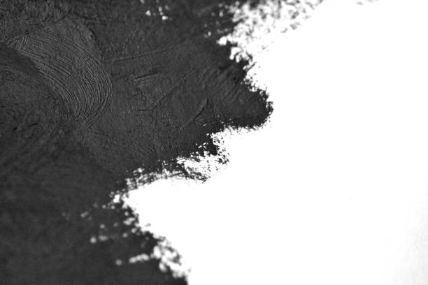 istock black brush strokes oil paints on white paper 963821448