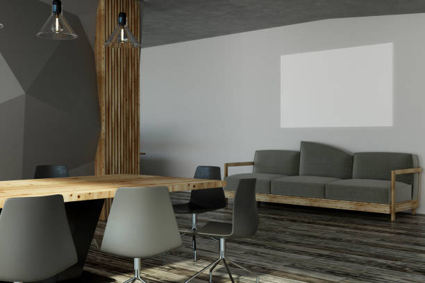 istock Modern meeting room with banner 963841910