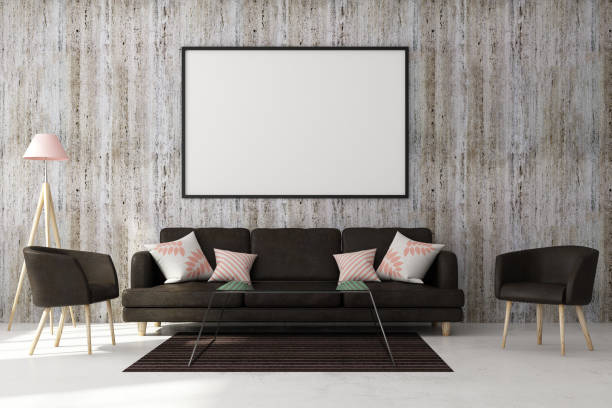 istock Modern living room with banner 963842360