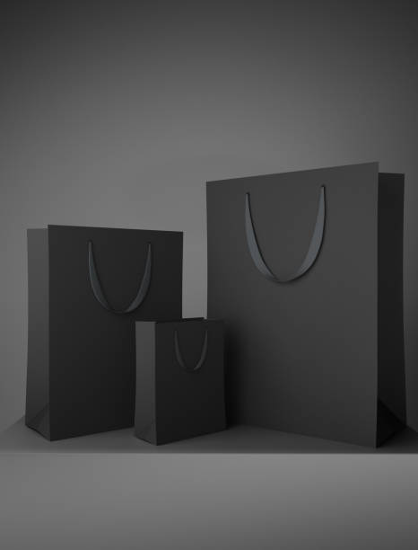 istock Clean black shopping bags 963844934