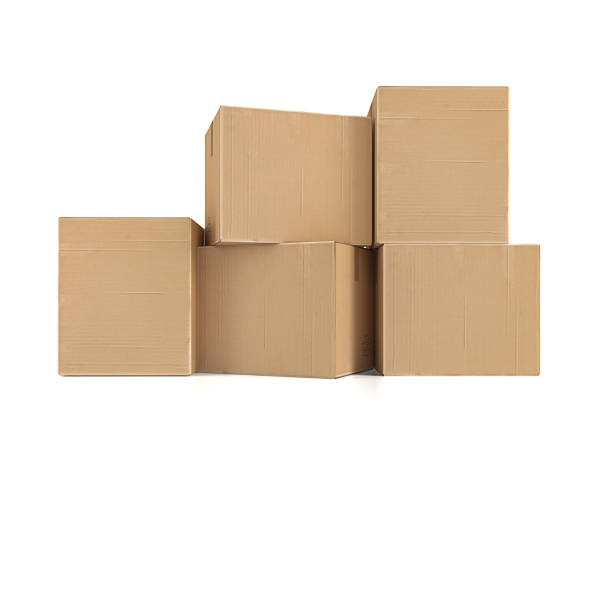 картонные коробки - corrugated cardboard box cardboard industry стоковые фото и изображения