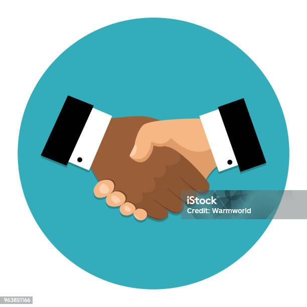 Handshakesymbol Schütteln Sie Hände Vereinbarung Gutes Geschäft Partnerschaft Konzepte Vektorbild Stock Vektor Art und mehr Bilder von Hände schütteln