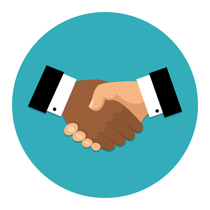 Handshake icon. Shake hands, agreement, good deal, partnership concepts. Vector image