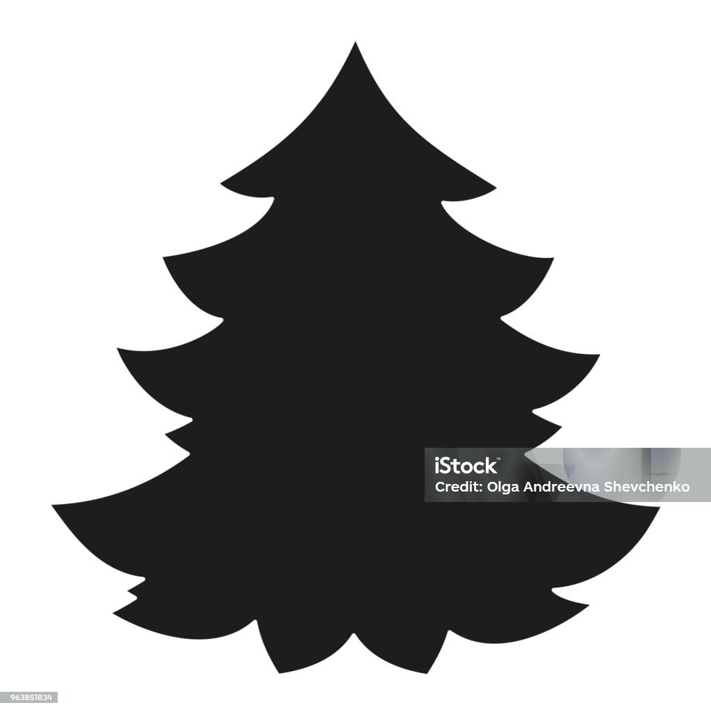 Vetores de Silhueta De Árvore De Natal De Preto E Branco e mais imagens de  2019 - 2019, Ano novo, Artigo de decoração - iStock