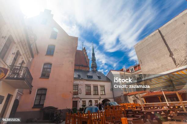 View On The Old Houses And Church Towers That Are Located In The City Center Of Riga Latvia Stock Photo - Download Image Now