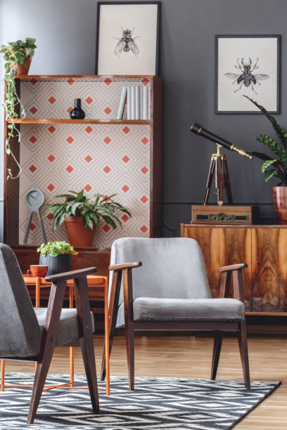 istock Vintage cozy living room interior 963857898