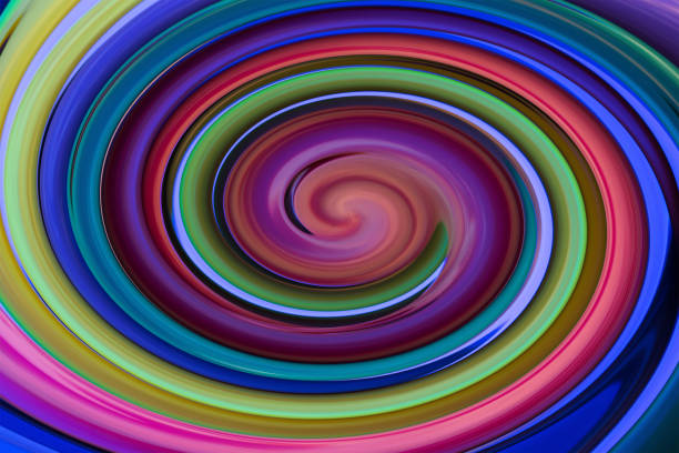 istock Spiral multicolor purple green yellow whirlpool abstract bright background 963865118