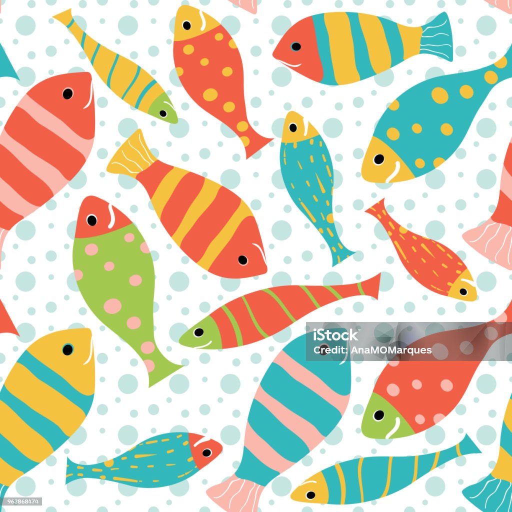 Vector Parrot Fish Pattern Seamless Vector Pattern Of Fish Stock Illustration - Download Image Now ...