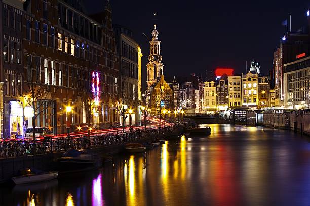 istock Amsterdam innercity with the Munttower at night in Netherlands 96389014