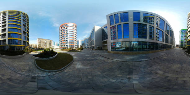 istock 360 panorama vr image of a modern city quarter 963890236