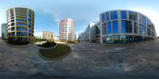 istock 360 panorama vr image of a modern city quarter 963890280