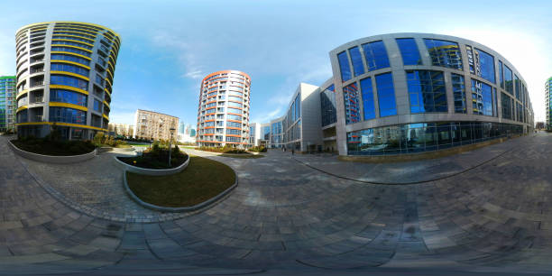 istock 360 panorama vr image of a modern city quarter 963890312