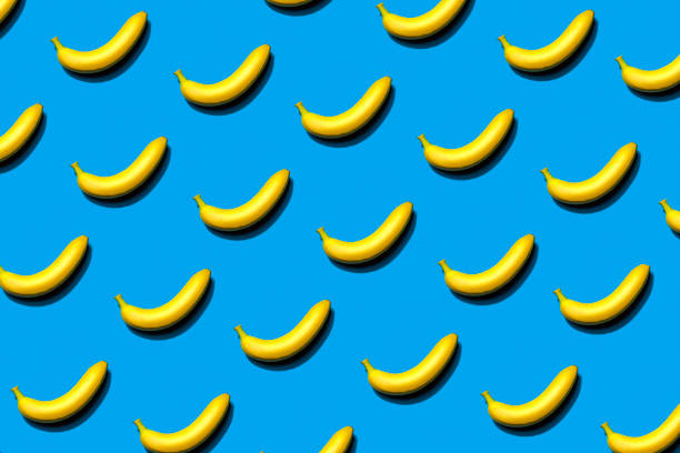 Banana Patter on a Blue Background