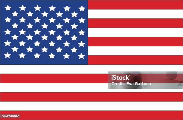 Illustration Of An American Flag Stock Illustration - Download Image Now - American Flag, Art, Badge