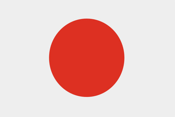 日本の旗。フラットな色。 - ワールドカップ　日本人点のイラスト素材／クリップアート素材／マンガ素材／アイコン素材