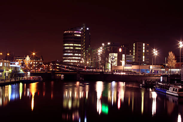 istock Amsterdam innercity by night in the Netherlands 96390975
