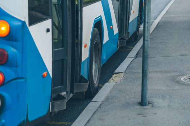 istock trolleybus at a close-up stop 963911056
