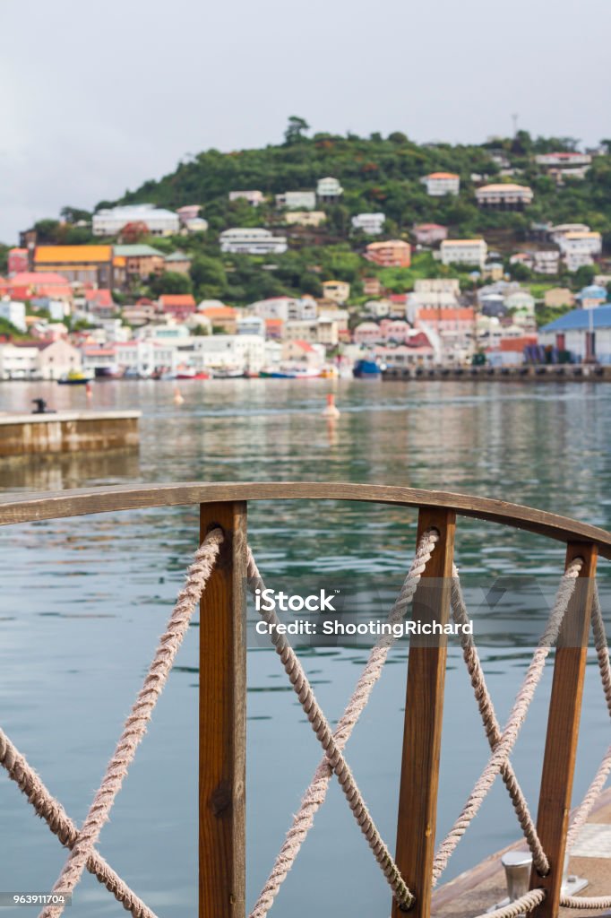 View of St. George City A bridge overlooking a city in the Caribbean Bridge - Built Structure Stock Photo