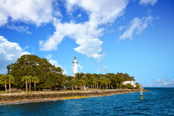 istock White Lighthouse Rising from Coastal Park 963919646