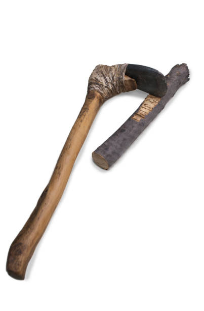 istock Agricultural lithic tool with wooden handle 963919680