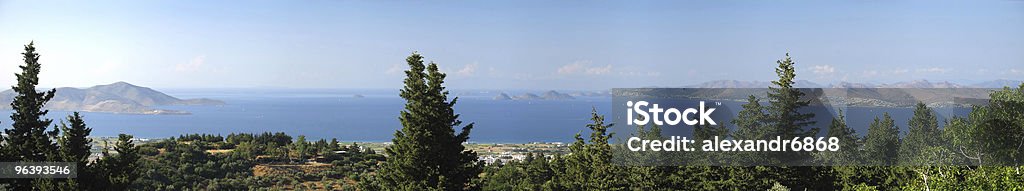Aegean Panorama widok - Zbiór zdjęć royalty-free (Drzewo)