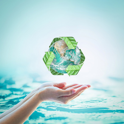 Residuos reciclaje de agua, medio ambiente y ahorro concepto sostenibilidad biológica: elementos de la imagen proporcionada por la NASA photo