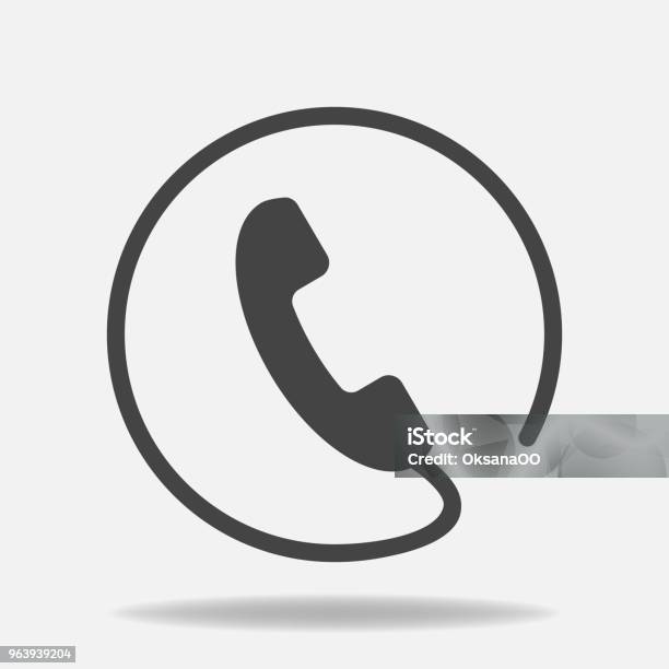 Phone Vector Icon On Flat Style Handset With Shadow Easy Editing Of Illustration Stock Illustration - Download Image Now