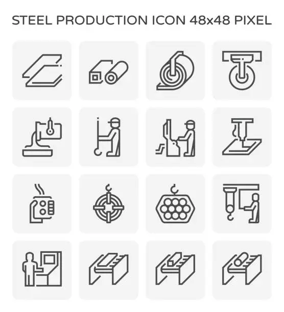 Vector illustration of steel product icon