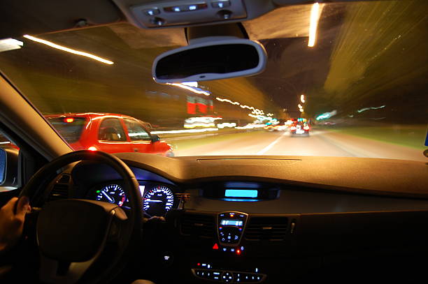 istock night drive with car in motion 96394720