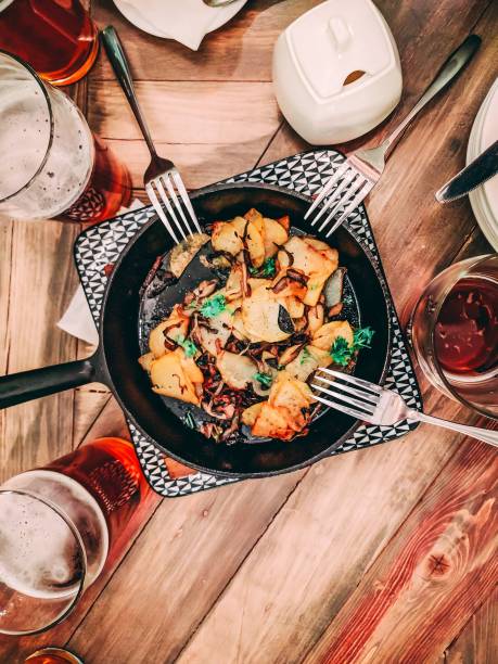 beer and Fried potatoes