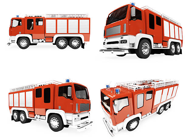 istock Collage of isolated firetruck 96395343