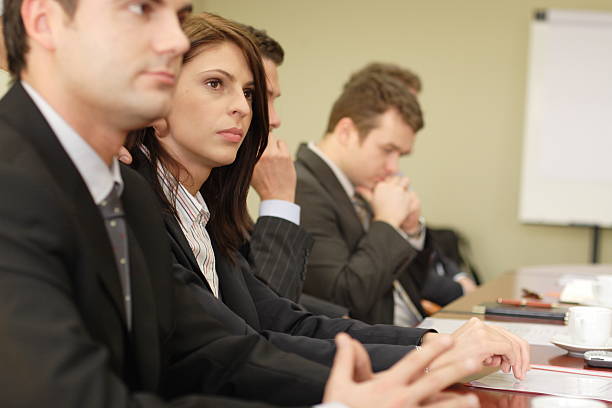 istock Conference with five businesspeople 96396999