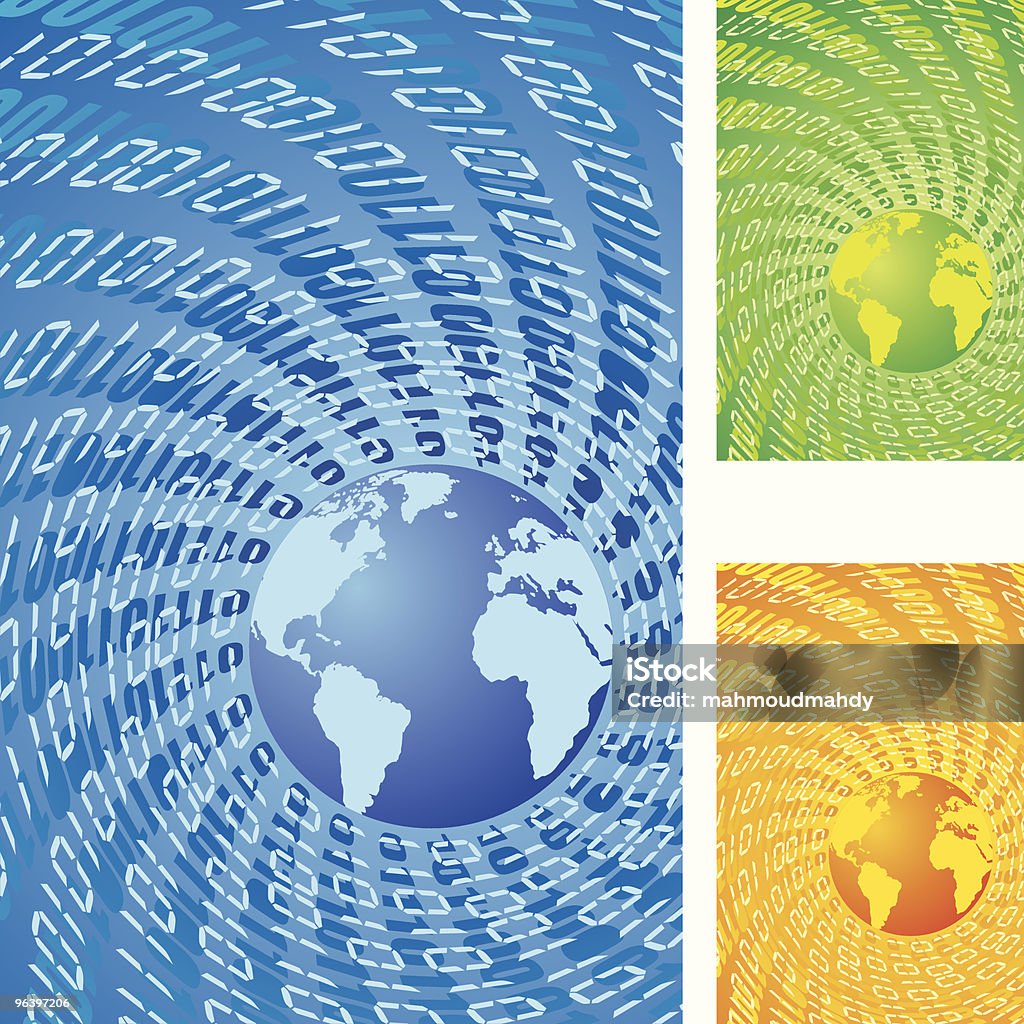 Vector Abstract Globe Binary Code Stock Illustration - Download Image ...