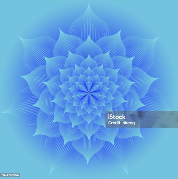Blue Infinity Flower Stock Illustration - Download Image Now - Sacred Geometry, Mandala, Flower
