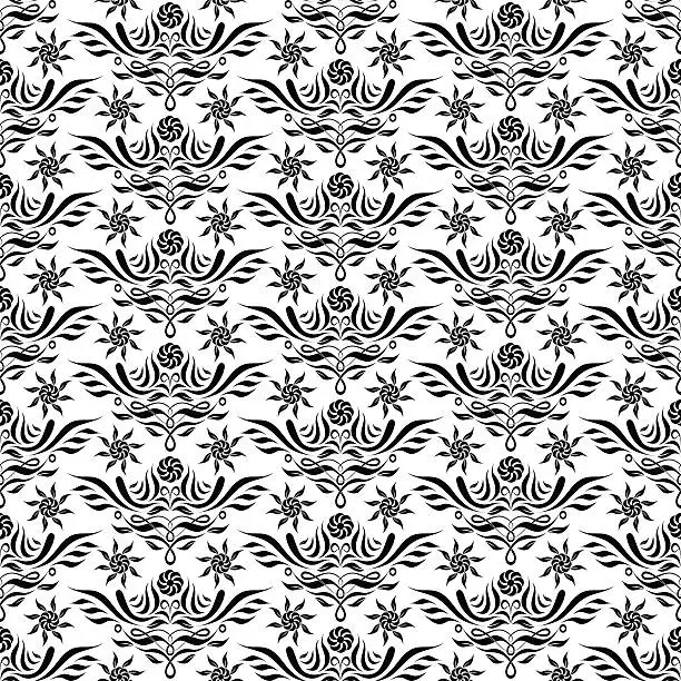 Vector illustration of vector seamless floral pattern