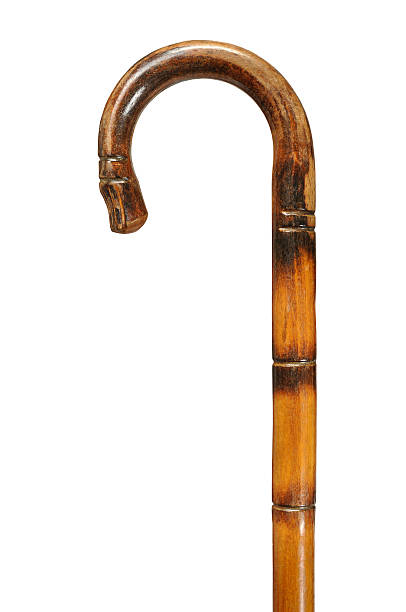istock A wooden cane on a white background 96398505