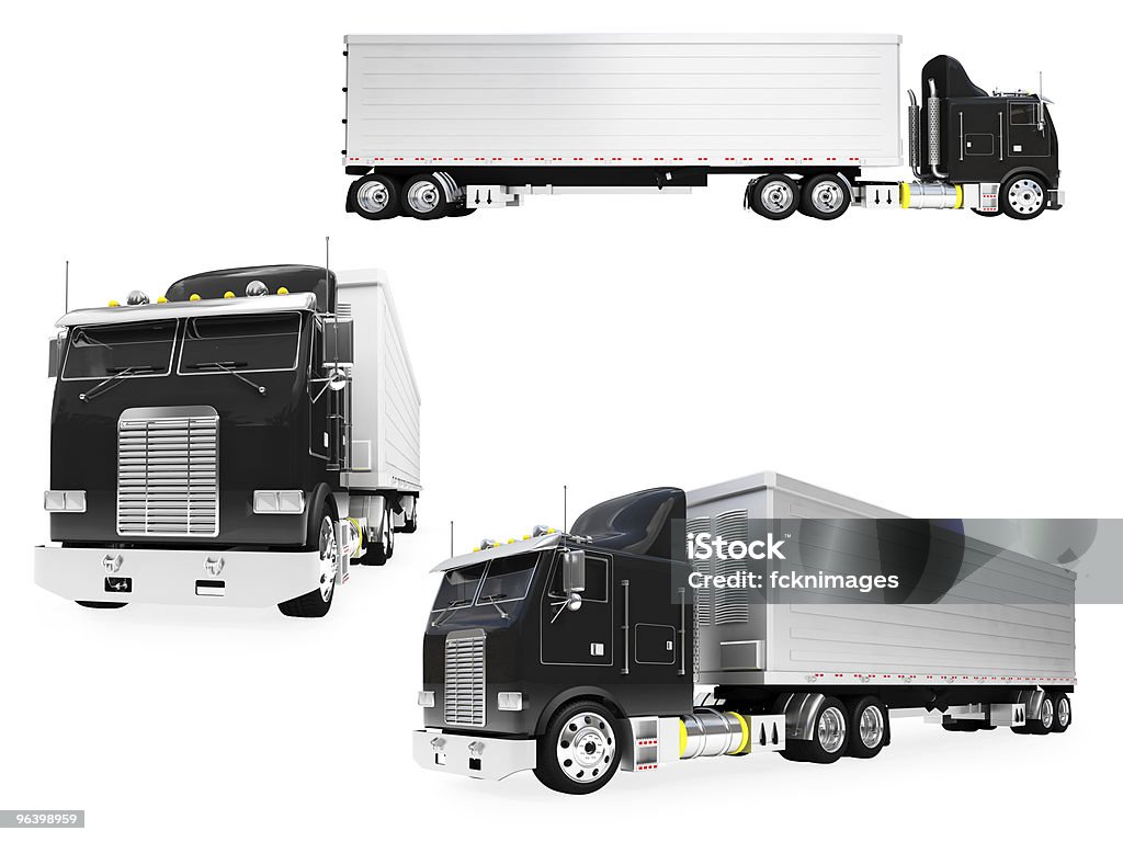 Collage di isolato camion - Foto stock royalty-free di Automobile