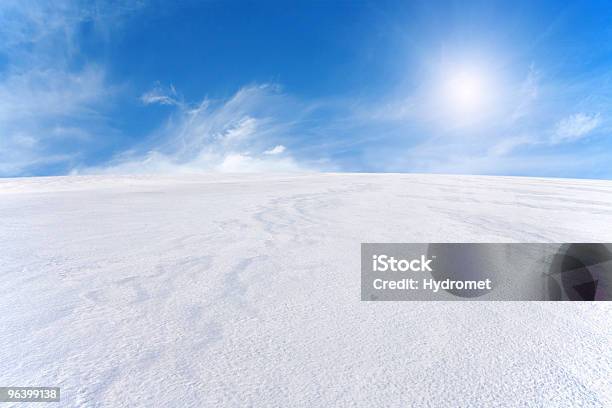 Snow Mountain And Blue Sky Stock Photo - Download Image Now - Blue, Cloud - Sky, Cold Temperature