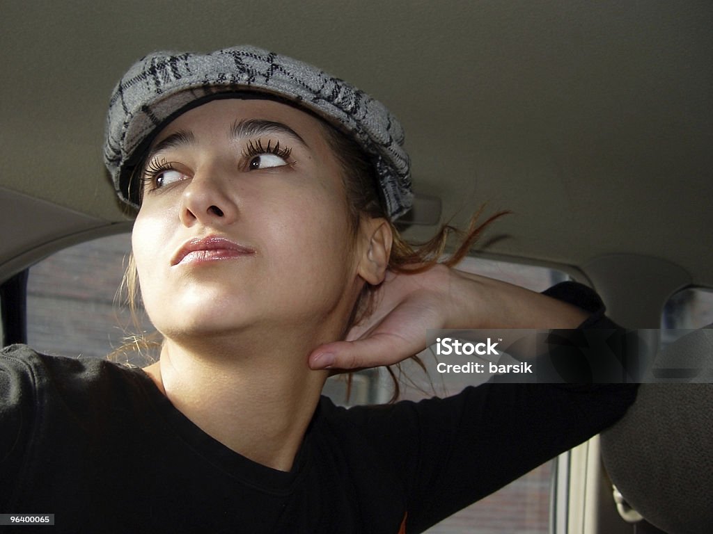 Girl in a car  Adult Stock Photo