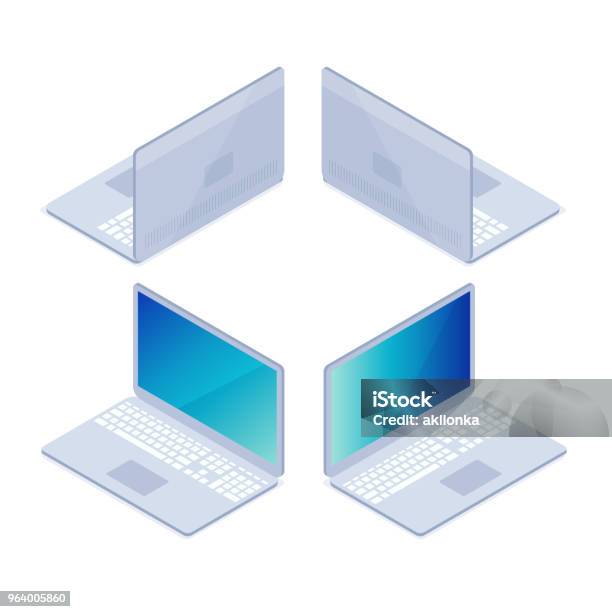 Computer With Back Shape 3d Computer Front View And Back View Stock Illustration - Download ...