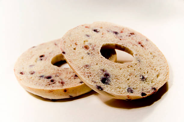 Bagel Sliced on white stock photo