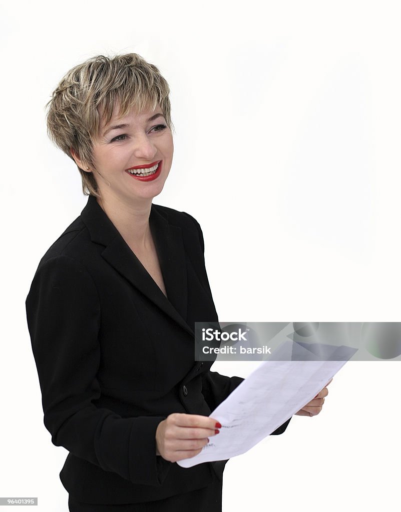 Mulher de negócios com um papel - Foto de stock de Adulto royalty-free