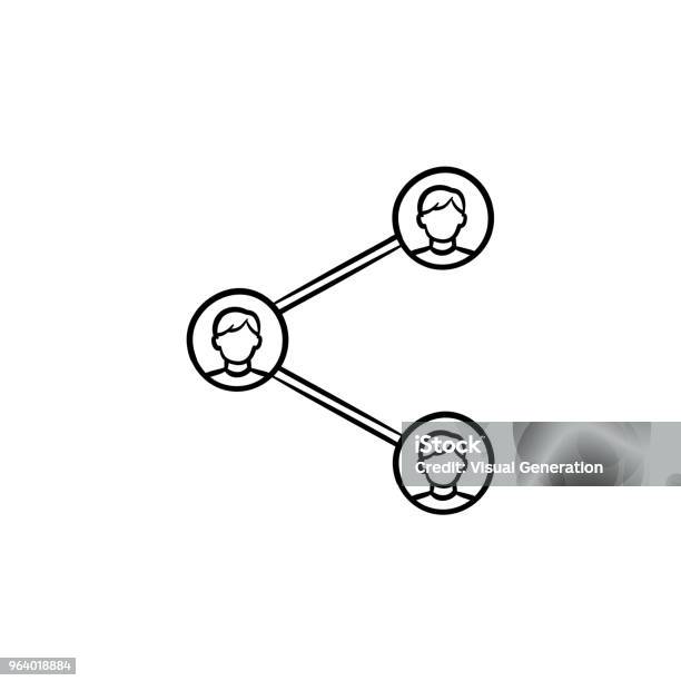 Social Media Sharing Hand Drawn Outline Doodle Icon Stock Illustration - Download Image Now