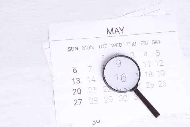 istock May Calendar with Magnifying glass. 964018924