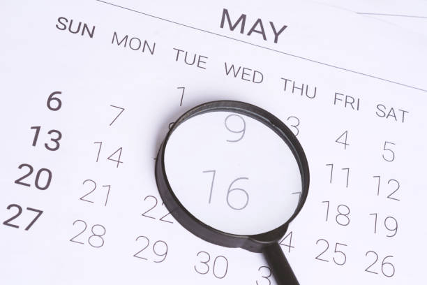 istock May Calendar with Magnifying glass. 964018958